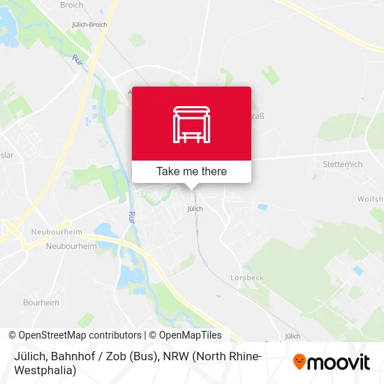 Карта Jülich, Bahnhof / Zob (Bus)