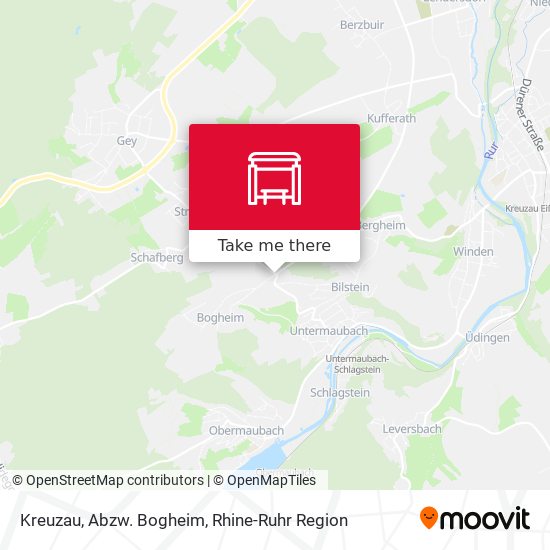Kreuzau, Abzw. Bogheim map