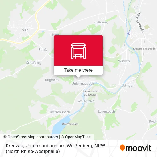 Карта Kreuzau, Untermaubach am Weißenberg