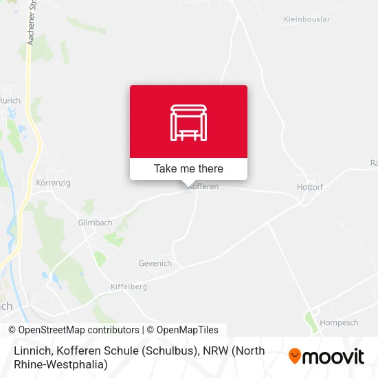 Карта Linnich, Kofferen Schule (Schulbus)