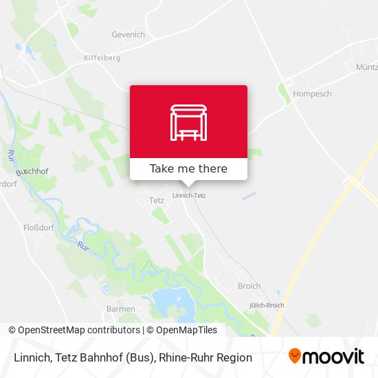 Linnich, Tetz Bahnhof (Bus) map