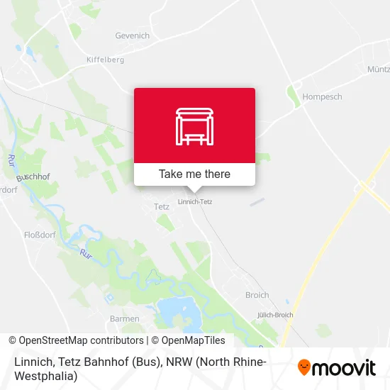 Linnich, Tetz Bahnhof (Bus) map