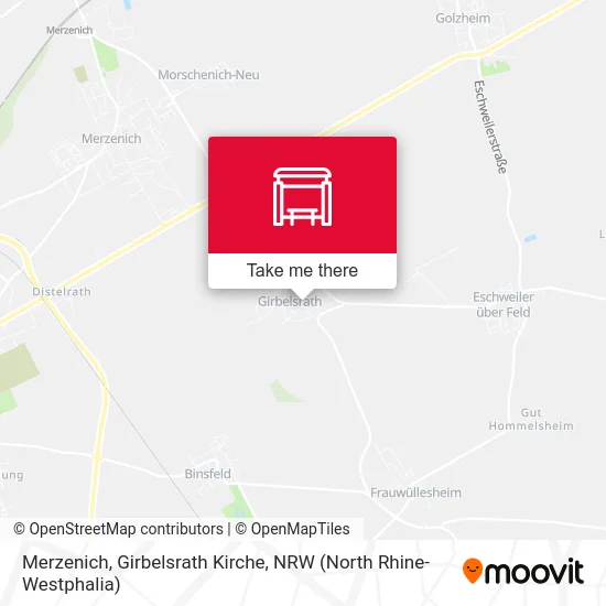 Карта Merzenich, Girbelsrath Kirche