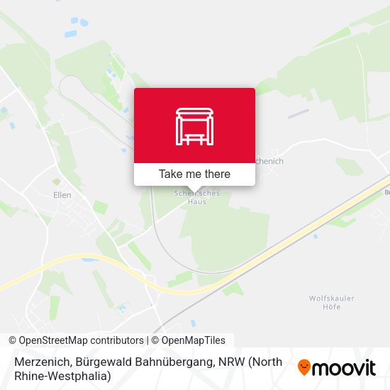 Карта Merzenich, Bürgewald Bahnübergang