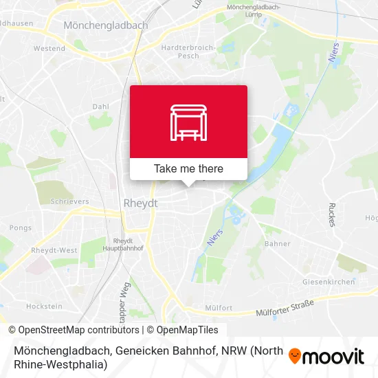 Карта Mönchengladbach, Geneicken Bahnhof