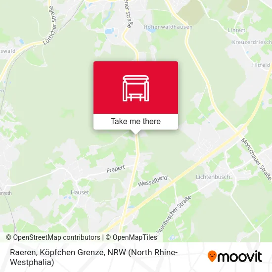 Карта Raeren, Köpfchen Grenze