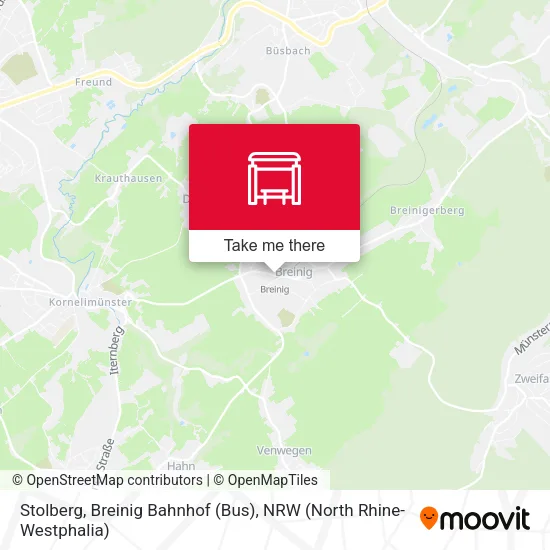 Карта Stolberg, Breinig Bahnhof (Bus)