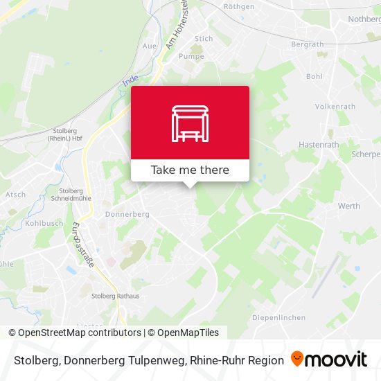 Stolberg, Donnerberg Tulpenweg map