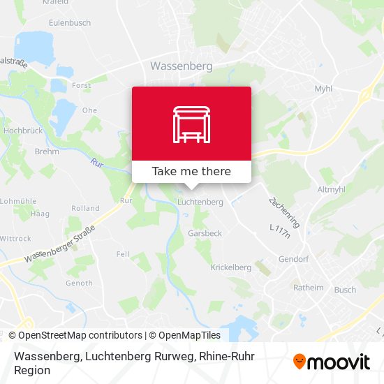 Wassenberg, Luchtenberg Rurweg map
