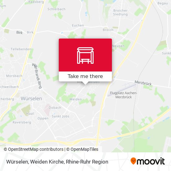 Würselen, Weiden Kirche map