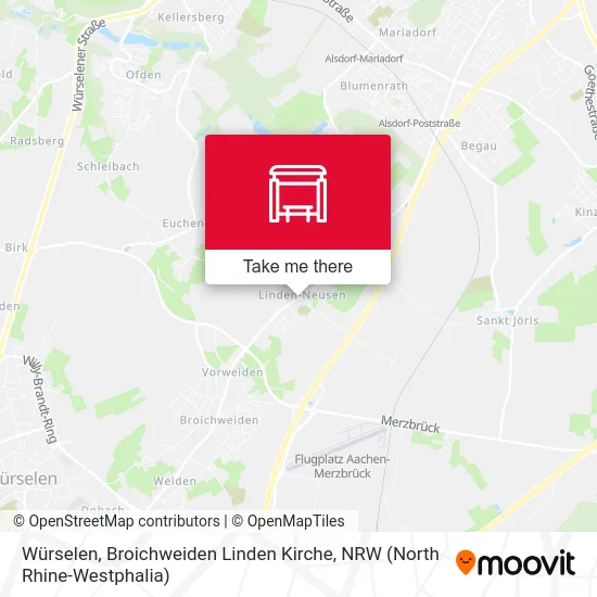 Карта Würselen, Broichweiden Linden Kirche