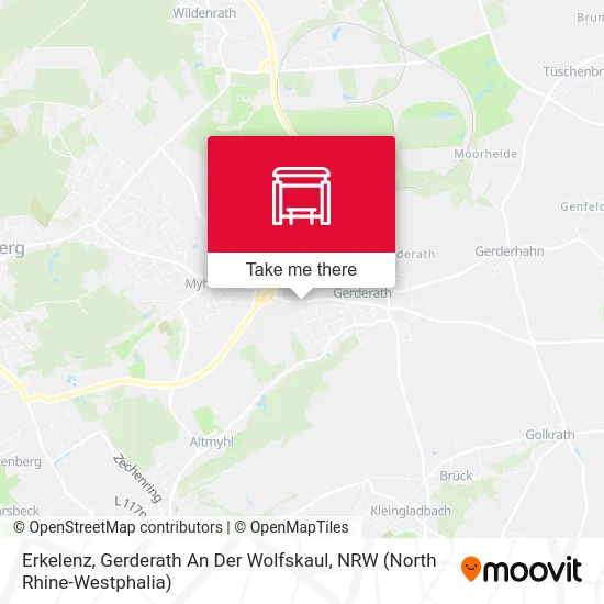 Карта Erkelenz, Gerderath An Der Wolfskaul