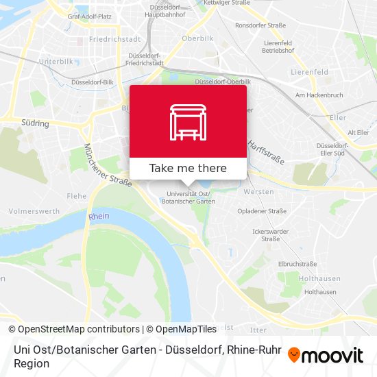 Uni Ost / Botanischer Garten - Düsseldorf map