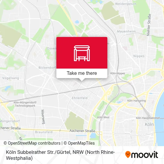 Köln Subbelrather Str./Gürtel map
