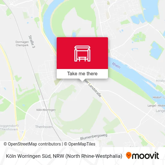 Köln Worringen Süd map