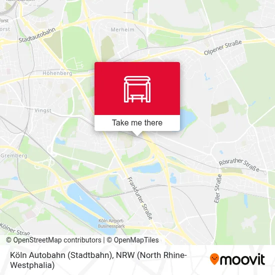 Köln Autobahn (Stadtbahn) map