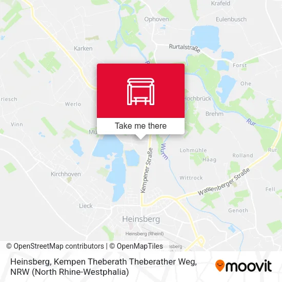 Карта Heinsberg, Kempen Theberath Theberather Weg