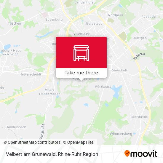 Velbert am Grünewald map
