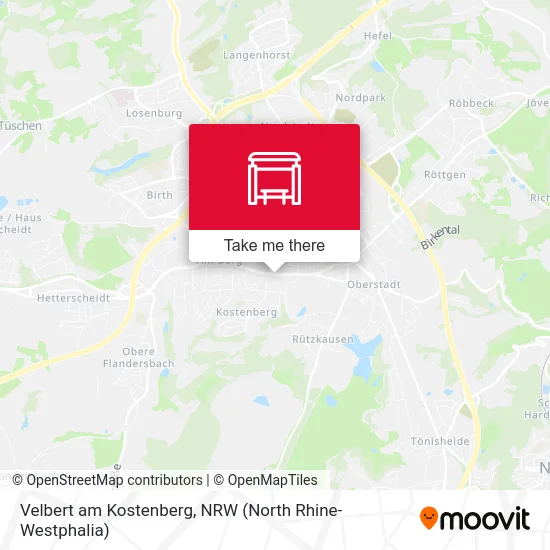 Карта Velbert am Kostenberg