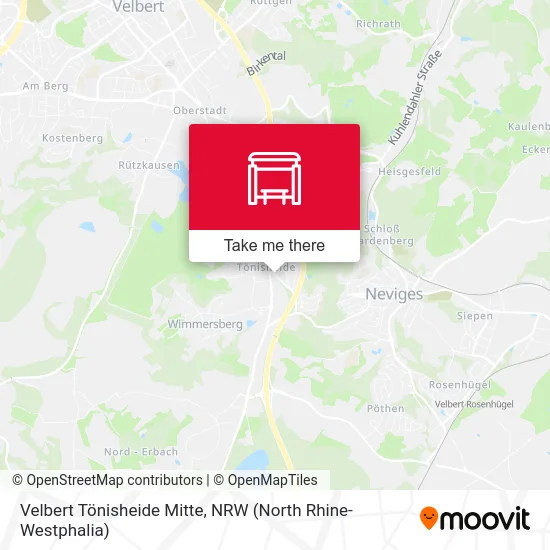 Карта Velbert Tönisheide Mitte