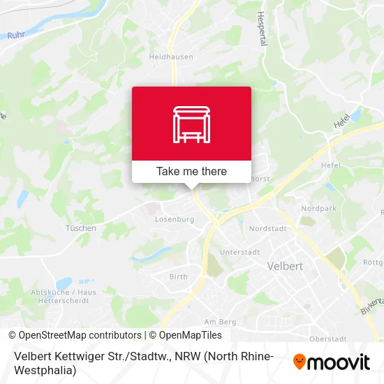 Карта Velbert Kettwiger Str./Stadtw.