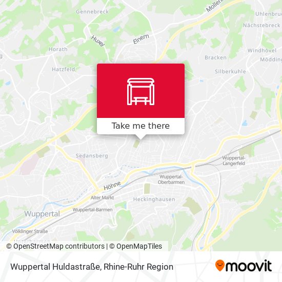 Wuppertal Huldastraße map