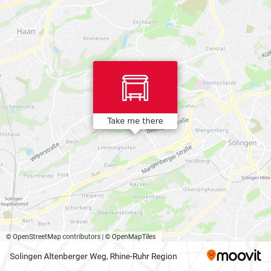 Solingen Altenberger Weg map
