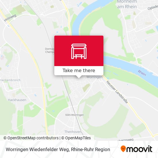 Worringen Wiedenfelder Weg map
