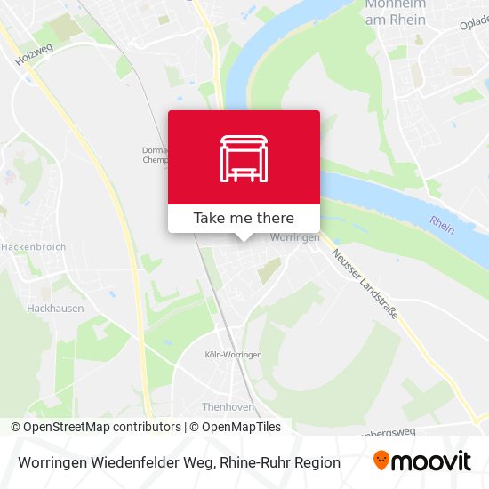 Worringen Wiedenfelder Weg map