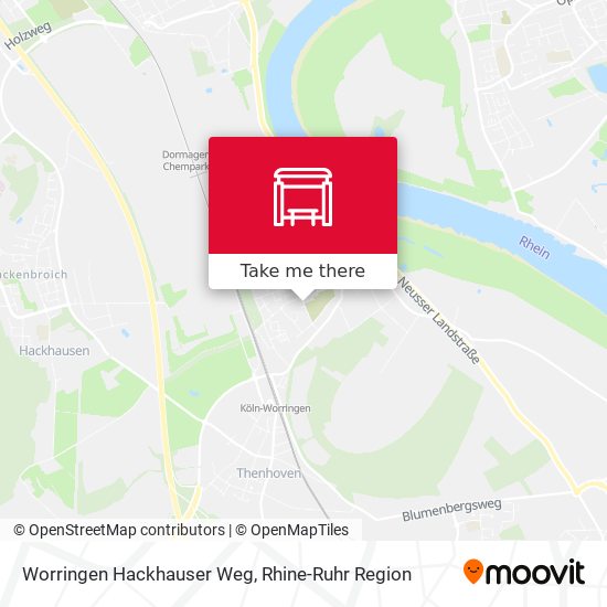Worringen Hackhauser Weg map