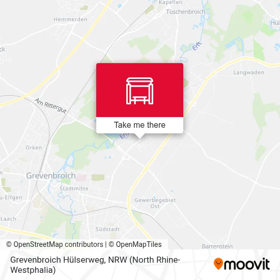 Grevenbroich Hülserweg map