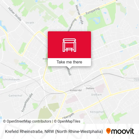 Карта Krefeld Rheinstraße