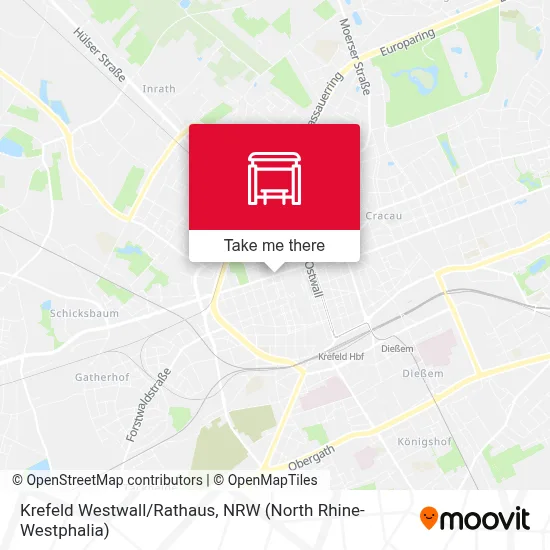 Krefeld Westwall/Rathaus map