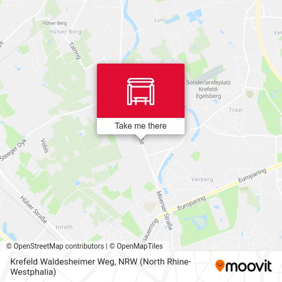 Krefeld Waldesheimer Weg map
