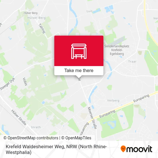 Krefeld Waldesheimer Weg map