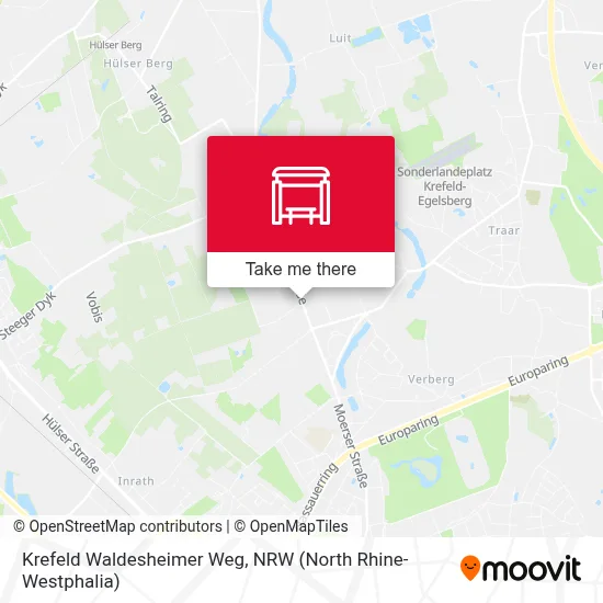 Krefeld Waldesheimer Weg map