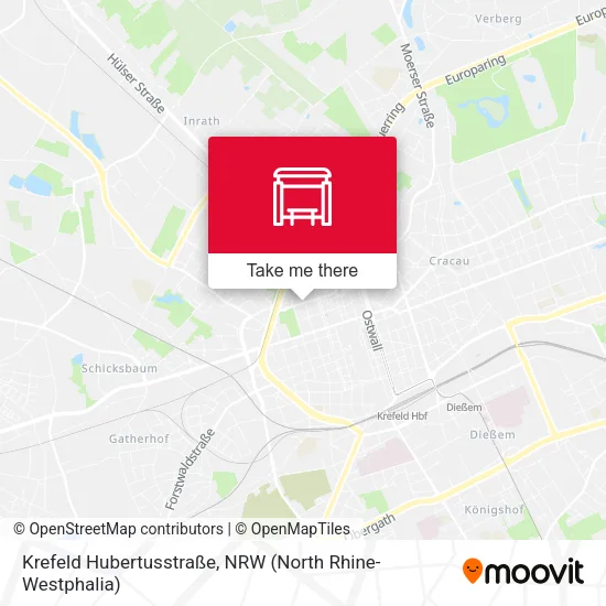 Карта Krefeld Hubertusstraße