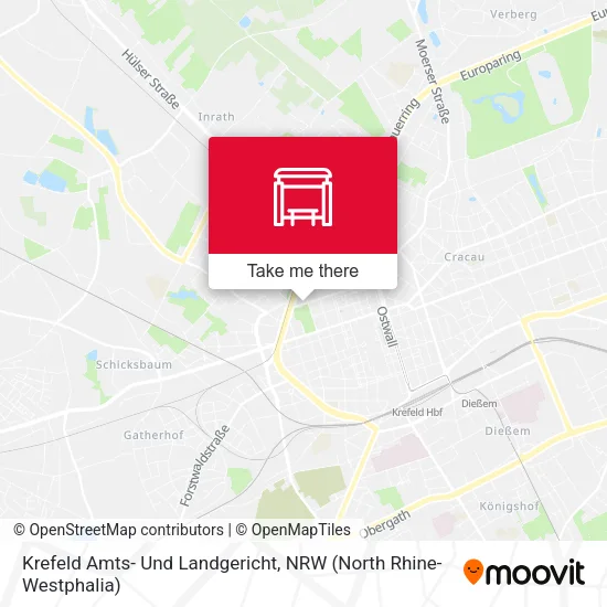 Карта Krefeld Amts- Und Landgericht