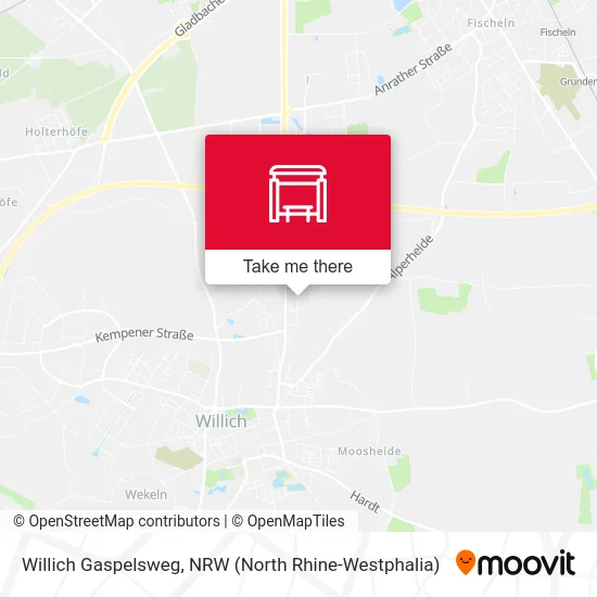 Willich Gaspelsweg map