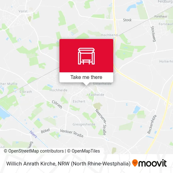 Карта Willich Anrath Kirche