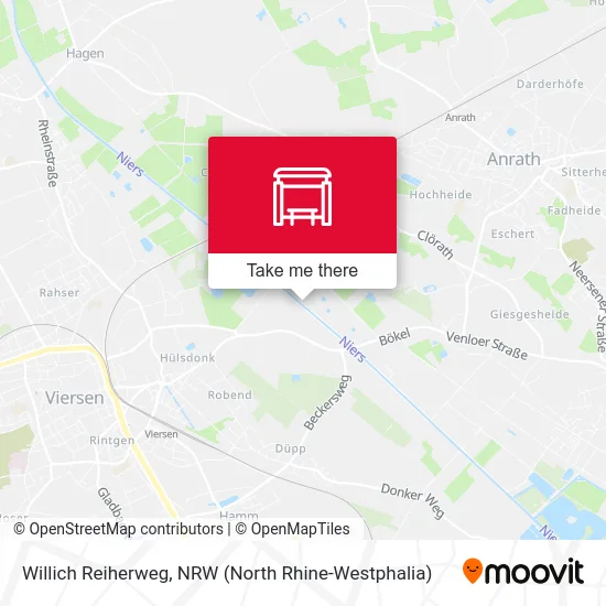 Willich Reiherweg map