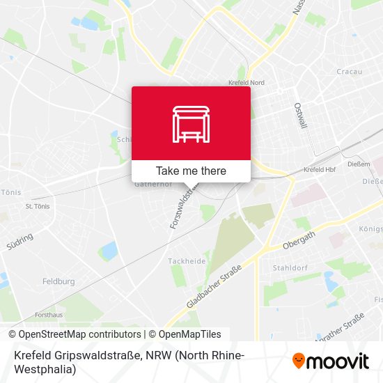 Krefeld Gripswaldstraße map