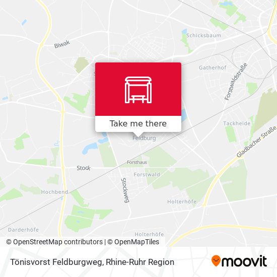 Tönisvorst Feldburgweg map