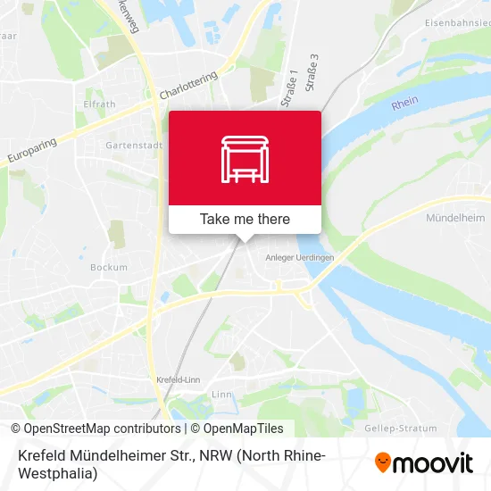 Карта Krefeld Mündelheimer Str.