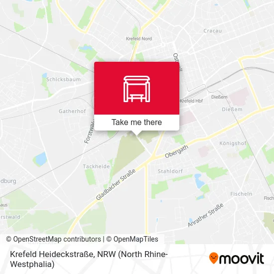 Krefeld Heideckstraße map