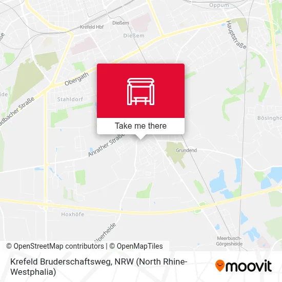 Krefeld Bruderschaftsweg map