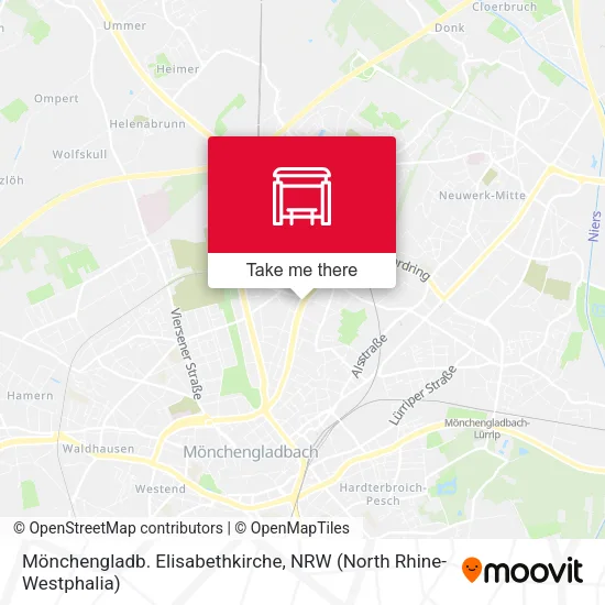 Карта Mönchengladb. Elisabethkirche