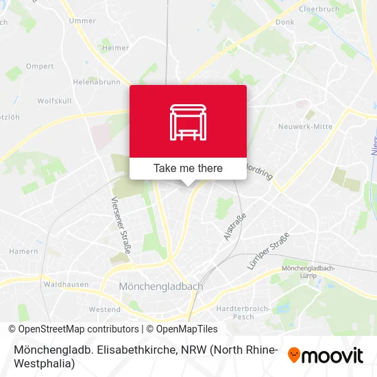 Карта Mönchengladb. Elisabethkirche