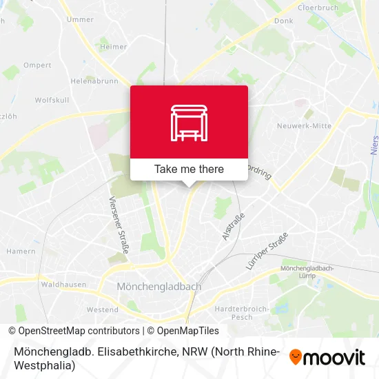 Карта Mönchengladb. Elisabethkirche
