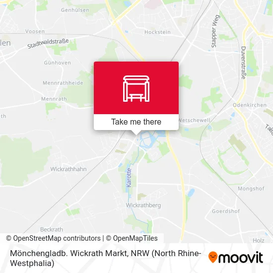 Карта Mönchengladb. Wickrath Markt